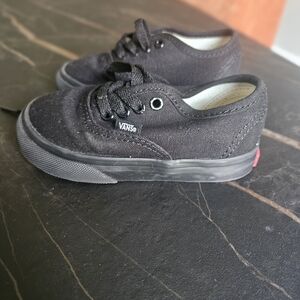 Vans Kids/Baby Black Canvas Sneakers Size 6 EUC
